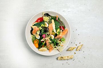 Salade gerookte zalmforel