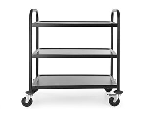 Hendi Serveerwagen Mat Zwart, 905X585x(H)945Mm
