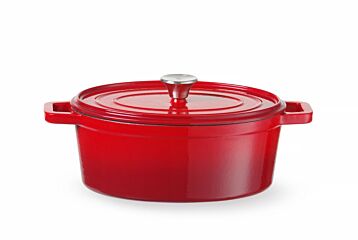 Hendi Braadpan Geemailleerd Gietijzer 4,4L Rood