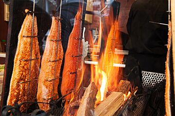 Zalm van de houtenplank