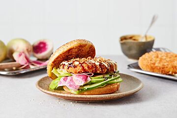 Vegetarische crispy kipburger