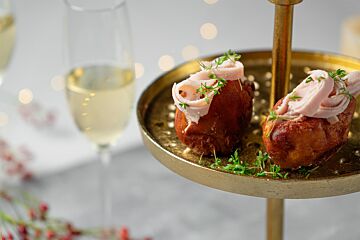 Oliebollen met gerookte kalkoen
