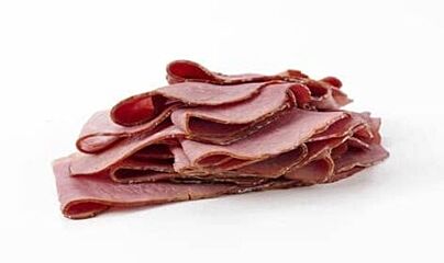 Vlees Van Groen Pastrami Ambachtelijk Gesneden