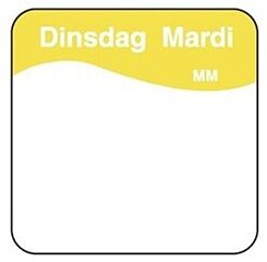 Thijsen Sticker Dinsdag Oplosbaar 25X25mm