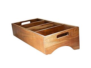 Stylepoint Bestekbak 4-Vaks Mangohout 57X28x15 Cm