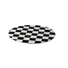 Buffet Point Plateau Zwart/Wit Geblokt Rond 33Cm