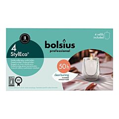 Bolsius Professional Glass Holder Styl Eco Transp. - Refil Incl.