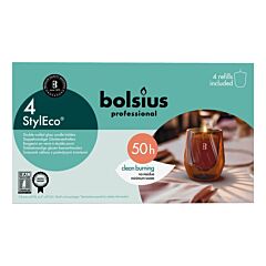 Bolsius Professional Glass Holder Brown Styl Eco  - Refil Incl.