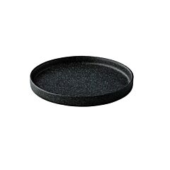 Q Authentic Bord Opstaande Rand Zwart Sp. 22Cm