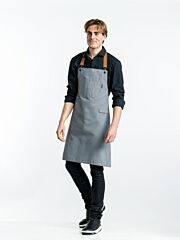 Chaud Devant Schort Bib Apron Clip Grey W70 - L85