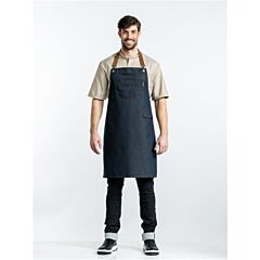 Chaud Devant Schort Bib Apron Clip Black Denim W70-L85