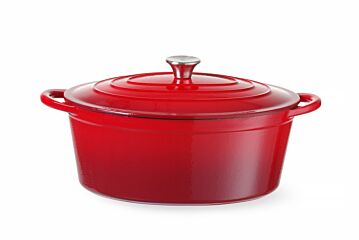 Hendi Braadpan Geemailleerd Gietijzer 6,88L Rood