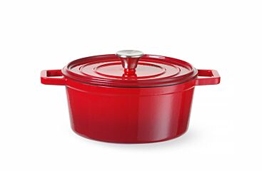Hendi Braadpan Geemailleerd Gietijzer 3,7L Rood