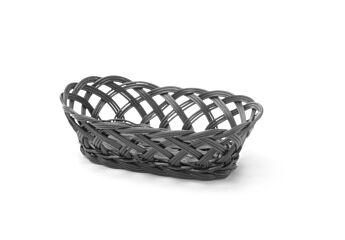 Hendi Geweven Manden, Ovaal, Zwart, 225X130x(H)55Mm