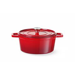 Hendi Braadpan Geemailleerd Gietijzer 3,7L Rood