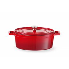 Hendi Braadpan Geemailleerd Gietijzer 4,4L Rood