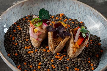 Mini-pita met pulled chicken