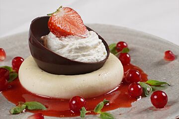 Panna cotta met witte chocolade mousse