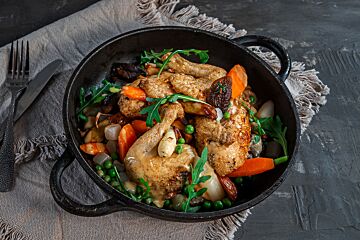 Poussin met crème de volaille