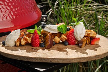 Suiker wafel gegrild op de BBQ